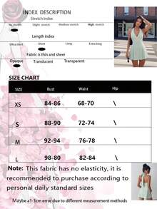 女士纯色编织吊带系带深V休闲度假优雅通勤连衣裙 夏季 - 綠色 - 查看 6