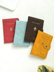 Takeoak Customized Gold Monogram Name Textured Suede Passport Cover With Buckle, Document Card Holder, Travel Gift For Bridesmaid Friends Birthday Mother's Day, For Students, Travel Organizer, Bachelorette Party Favors, Travel Essentials For Women 2026 - one-size - View 4