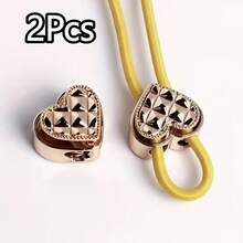 2/4/6Pcs Metal Heart-Shaped Spring Buckle, Drawstring Adjuster, Suitable For Hoodies, Sweatpants, Elastic Buckle, Pig Nose Buckle, Multi-Function Hardware Accessories - Multicolor - View 18