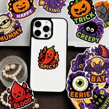 50Pcs Cute Cartoon Halloween Stickers, Glowing Ghost, Bat, Clown & Black Cat Pattern, Waterproof Vinyl Stickers For Water Bottle, Laptop, Journal Decor - Multicolor - View 5