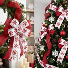 Christmas Classic Red Snowflake Ribbon 2 Rolls - 6.3cm/2.5inch Wide, Total Length 5.9m - For Holiday Gift Wrapping, Christmas Tree Wreath Bows, Indoor And Outdoor Decoration - Red + Snowflake - View 6