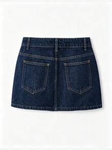 Women Denim Skirts - Navy Blue 2074 - View 5