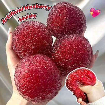 Jouet à presser en forme de fraise maltose, jouet anti-stress réaliste en TPR simulant un fruit, décoration de bureau mignonne, cadeau original anti-anxiété pour adultes, peut présenter une légère décoloration