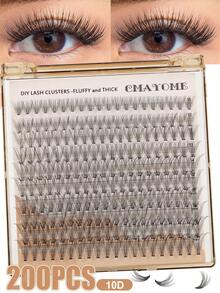 160/180/200pcs D-Curl Single Lash Extensions, Long-Lasting, Lightweight & Long, Suitable For Home DIY Beginners, Portable Travel Pack, Soft & Voluminous, Mixed Design, Enhances Eyes, Easy To Use, Perfect For Stage/Daily/Cosplay/Photography/DIY Eye Makeup - D - View 23