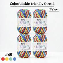 4-Pack Colorful Variegated Medium-Weight Yarn, Hand-Knitted Scarf Yarn, Fancy Knitting Yarn For Hats - 4 Pack - View 23