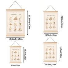 1pc God Says I Am Bible Verse Affirmation Canvas Wall Art Christian Poster Woodland Animal Pictures For Kids Room Nursery Unframed/Framed/ Hanging - Multicolor - View 9