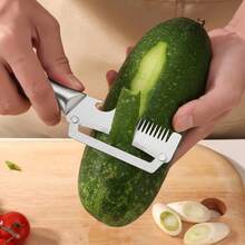 Heavy-Duty Stainless Steel Peeler And Slicer, Thick Blade. Suitable For Various Fruits. This Multi-Functional Peeling And Vegetable Slicing Tool Is A Practical Kitchen Gadget For Home Use And Outdoor Picnics. , Portable Kitchen Gift, Holiday Gift - Multicolor - View 9