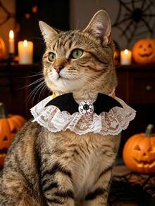 Aksesori Kostum Halloween untuk Kucing dan Anjing: Dasi Kupu-kupu, Sayap Kelelawar, Mata Setan, Kerah Renda, Kerah Lonceng yang Dapat Diatur. - MultiWarna - View 1
