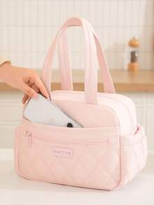 1pc Large Capacity Multi-Layer Insulated Lunch Bag, Suitable For Office Workers To Carry Meals And Outdoor Picnics, Kitchen And Camping Essential, Best Choice For Back To School Season - Multicolor - View 3
