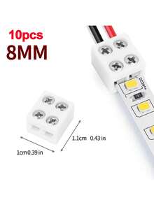 High Quality LED Strip Buckle 8mm Terminal Splice Plug Screw-In 2-Pin Fixing Clip Free Welding Led Light Strip Connector - A - View 15