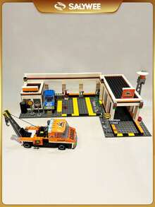 SALYWEE DIY Assembly Toy, Building Block, Offshore Oil Fields(310+Pcs), Car Repair Shop(440+Pcs), Decorative Ornaments, Birthday Gifts - Multicolor - View 4