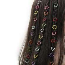 100pcs Colorful Star & Heart Shaped Hair Rings Hair Accessories Hair Ties, Suitable For Braids And Dreadlocks Cute Hair Accessories, DIY Handmade Bracelet Necklace Jewelry Making - Colorful Open Ring - View 7