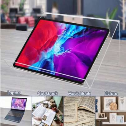 1pc Transparent Acrylic Stand, Suitable For Laptop, Books, Reading And Learning
