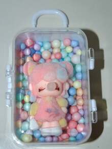 Macaron Color Round Bead Plush Doll Handbag Dreamy Cute Display Storage Box Desktop Healing Decor Creative Product - Plush Toy Set - View 3