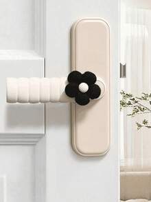 Black Floral Cream Door Handle Protector, Cream Floral Black Door Handle Protector - Multicolor - View 10