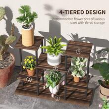Four-Tier Wooden Shelf Plant Stand - T0001-01-2907 - View 9