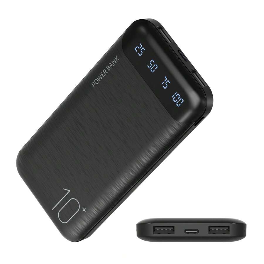 10000mAh Portable Power Bank With LED Digital Display, Slim USB-C Input & Output External Battery Charger, Lightweight Backup Battery Pack For Daily Travel And Multiple Devices