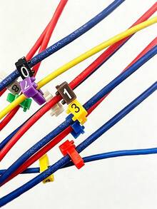 100pcs Cable Marker Kit, Cable Management Sleeves, Colored Wire Numbering Tubes, 0-9 Number Wire Labels And Clip-On Wire Markers, Suitable For 1.5mm²/2.5mm²/4mm²/6mm² Wires, Flame Retardant PVC Cable Identification - Multiple Styles - View 8
