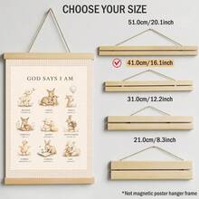 1pc God Says I Am Bible Verse Affirmation Canvas Wall Art Christian Poster Woodland Animal Pictures For Kids Room Nursery Unframed/Framed/ Hanging - Multicolor - View 16