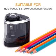 1pc Electric Pencil Sharpener, Suitable For 6-8mm Pencils, Desktop Student Office Stationery (Battery Not Included) - A - View 6