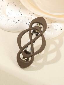 1pc Matte Twisted Hair Clips For Women, Geometric Interlocking Barrettes,Metal Spring Hair,Suitable For Holidays Hair Accessories For Daily Office - Multicolor - View 15