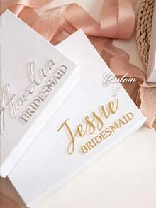 Personalized Groomsman Gift Box, Customized Magnetic Gift Box, Customized Wedding Gift Bag, Groomsman Invitation Box, Empty Wedding Gift Box, Suitable For Bridesmaid Gifts, Wedding Party - Multicolor - View 2