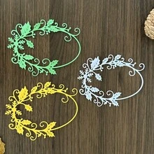 قطعة واحدة من إطار أوراق عيد الميلاد من الفولاذ الكربوني، قالب قطع معدني لصنع بطاقات التهنئة الورقية والحرف اليدوية - ورقة - مشاهدة 7