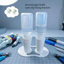 Glue Holder, Anti-Slip Inverted Glue Bottle Fixing Bracket, Suitable For Standard Glue Bottles, Leak-Proof Base With Anti-Slip Fixer, Suitable For DIY, Office, Factory Use, Suitable For Glue Tubes - Multicolor - View 4