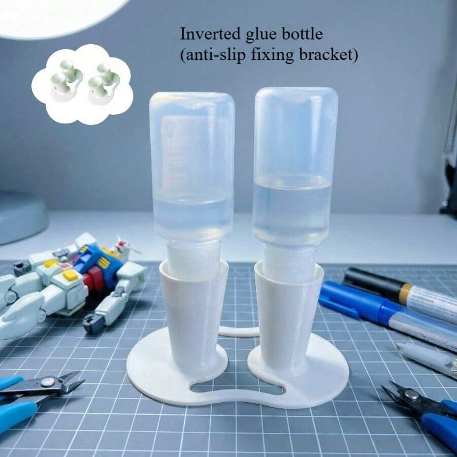 Glue Holder, Anti-Slip Inverted Glue Bottle Fixing Bracket, Suitable For Standard Glue Bottles, Leak-Proof Base With Anti-Slip Fixer, Suitable For DIY, Office, Factory Use, Suitable For Glue Tubes