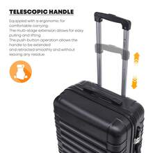 YONSLY Suitcase Set With Combination Lock 4 360° Wheels Mesh Pocket Soft Rubber Handle Nylon Toiletry Bag Travel Bag And 16+20 Inch Travel Suitcase - 黑色 - 查看 6