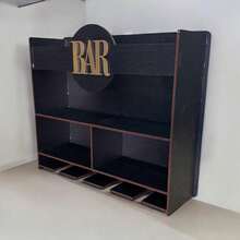 Bar De Parede Rustico Decoração Barzinho em MDF Churrasco Cantinho Retrô - Preto - Visão 5