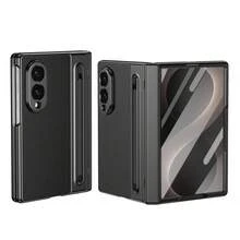 VIETAO Galaxy Z Fold6 手機殼，內建 S Pen、轉軸保護、螢幕保護膜，超薄防震，相容 Z Fold 8 Ultra 7 6 5 4 - 黑色 - 查看 9