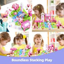 20-300pcs Magnetic Building Blocks Children's Toys, Pink Forest Park Set, With Cute Character Blocks, Princess Magnet Game, Educational Toys, STEM Sensory Gift - Multicolor - View 7