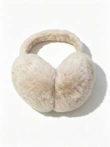 1pc Cute Plush Earmuffs For Women, Winter Warm Faux Rabbit Fur Ear Covers, Korean Style Solid Color Versatile Ear Protectors, Girly Vibe Cold-Proof Ear Warmers, Outdoor Cycling Windproof Anti-Freeze Essential, Soft Skin-Friendly Thickened Plush, Student Daily Autumn/Winter Outfit Ear Protection - Ear Warmers - View 9