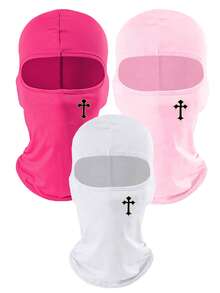 1/2/3 buah Topi Balaclava Pria Warna Polos, Elastis, Tipis, dan Bernapas, Cocok untuk Pemakaian Sehari-hari, Ski, dan Olahraga. - Berwarna merah muda - View 12