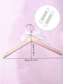 Wedding Hanger Set, Wooden Wedding Dress Hanger, Suit And Off-Shoulder Dress Hanger With Ribbon, Suitable For Bride And Groom, Perfect For Wedding Dress And Suit, Wedding Accessories, Wedding Decoration Items - Multicolor - View 12