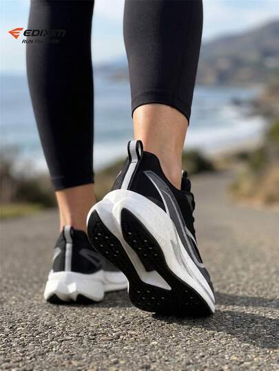 EDIXIM Chaussures de sport d'été pour femmes, chaussures de course sur route en maille respirante à semelle souple légère et antidérapante, chaussures de fitness et de voyage décontractées