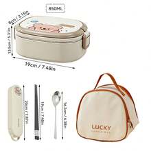 850/1500ML 304 Stainless Steel Lunch Box With Sauce Box, Cute Cartoon Pattern Portable Large Capacity Bento Box, Insulated Anti Scalding Lunch Container With Handle, Sealed Fruit Salad Food Storage Container - Multicolor - View 16