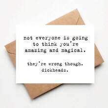 OBOVAY 1pc Funny Sarcastic Encouragement Card, Not Everyone Thinks You're Magical And Magical Humor Support Card, Rude But Polite Thank You Card With Envelope - A - View 8