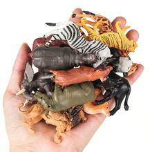 12pcs Wild Animal Models, Including Tiger, Lion, Brown Bear And Elephant, Suitable As Educational Gifts For Children's Cognitive Development - Multicolor - View 9