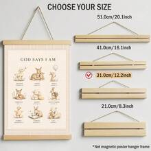 1pc God Says I Am Bible Verse Affirmation Canvas Wall Art Christian Poster Woodland Animal Pictures For Kids Room Nursery Unframed/Framed/ Hanging - Multicolor - View 13