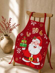 Christmas Kitchen Chef Cooking Apron, A Cute Santa Baking Apron, A Christmas Party Gift, Suitable For Cooking, Barbecue Activities And Christmas Party Decorations. - Multicolor - View 8