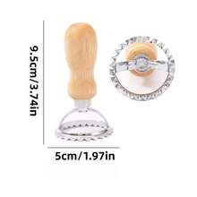 1pc Rustic Wooden Handle Round Dumpling Mold, Dumpling Maker And Italian Ravioli Cutter, Wavy Edge Dough Press, Suitable For Homemade Noodles, Pierogi, Dumplings, Mini Pies And Pastries, Convenient Manual Kitchen Baking Tool, Ideal For Home Cooking And Family Meal Preparation DIY Use - Multiple Styles and Colors - View 13