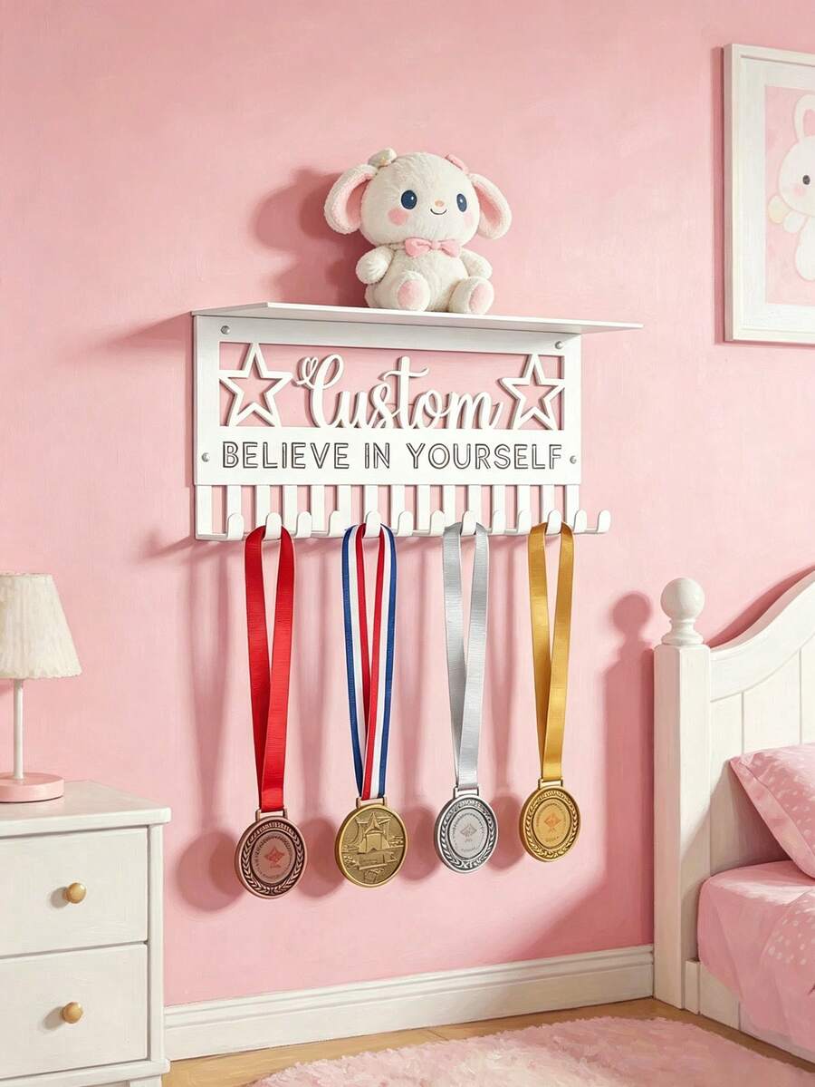 1pc Customized "Believe In Yourself" Trophy Base, Suitable For Athletes, Coaches, Boys And Girls - Reusable Champion Gift Desktop Decor, Can Hold Trophies, Medals, Award Cups - Easy To Assemble, Home Decor - Multicolor - View 1