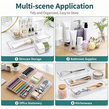 25pcs/9pcs/7pcs Transparent Drawer Organizer Set With Drawer Dividers, Diaper, Baby Bottle, Bibs Baby Supplies Storage Box, Multi-Functional Desktop Office Storage Organizer, Suitable For Bathroom, Baby Room, Home Items Classification Storage And Organization - Multicolor - View 5