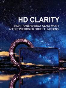 3pcs [2026 New] 9H Tempered Glass Camera Lens Protector, Compatible With IPhone 18 Pro Max, Shiny Crystal Design, Sparkling Burgundy, Scratch-Resistant & Shockproof, High Definition Transparent, Bubble-Free Easy Installation, Compatible With Phone Cases, Fashionable Phone Accessory, Thoughtful Birthday Gift For Family And Friends, Includes Packaging - Burgundy - View 5