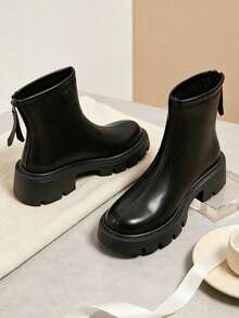 Girls Boots, Autumn/Winter Children Ankle Boots, Boots, Autumn/Winter Baby Girls Boots, Boots, Ankle Boots - Black - View 2