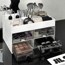 1pc Cosmetic Storage Box, Vanity Organizer Rack, Can Store Makeup Brushes, Jewelry And Perfume; Suitable For Bedroom, Bathroom, Desk, Portable For Travel Toiletries Storage. Creative And Fun Gift, Suitable For Birthday, Christmas, Wedding Presents, For Mom, Friends, Teachers, Also Serves As Living Room And Bedroom Decoration. - Multicolor - View 8