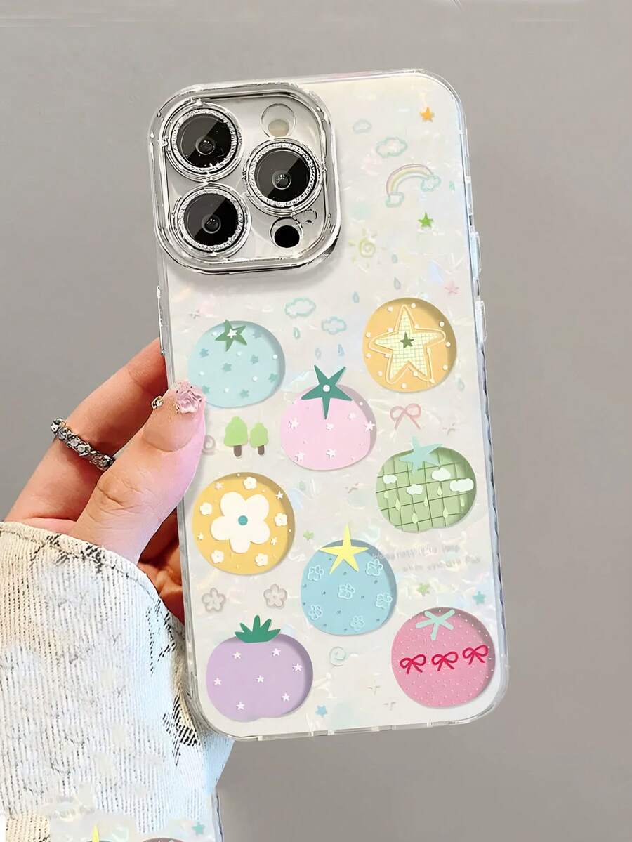 Fashionable Colorful Tomato Phone Case Compatible With Apple 17 Pro Max/17 Pro/17 Air/17/16 Pro Max/15 Pro Max/ 14 Pro/13 Pro With Built-In Lens Protector/15 Pro/12/14 Pro Max/15/16 Plus New Protective Cover