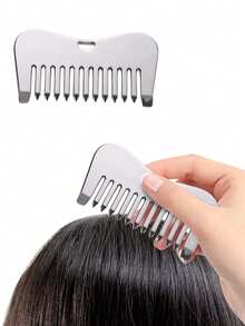 INYUSUN 1pc Metal Scalp Massage Comb, Portable Relaxation Tool, Neck And Face Scrubbing Massage Comb With Wide Teeth Design - Multicolor - View 1